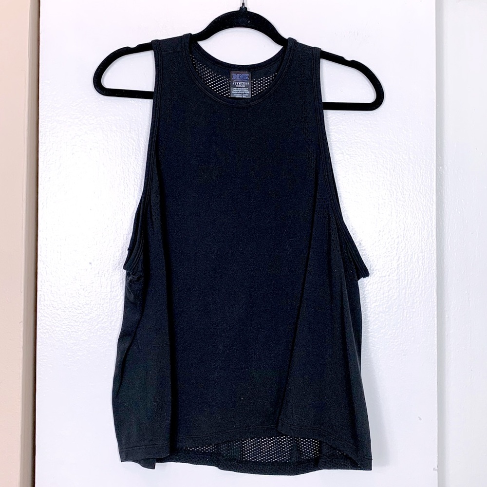VS Pink Black Seamless Tank Top